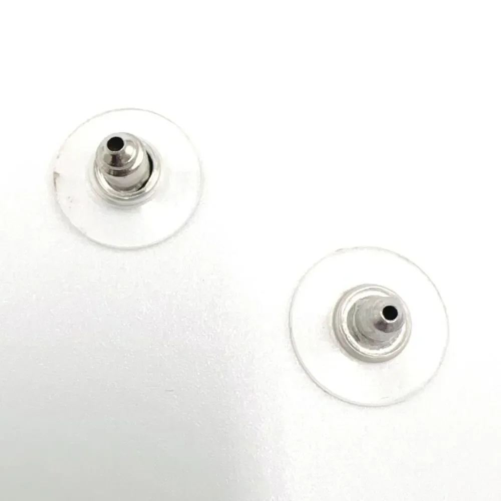Chanel Coco Mark Earrings Silver Black Rhinestone